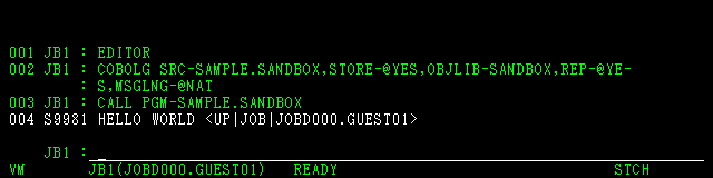CALL HELLO WORLD