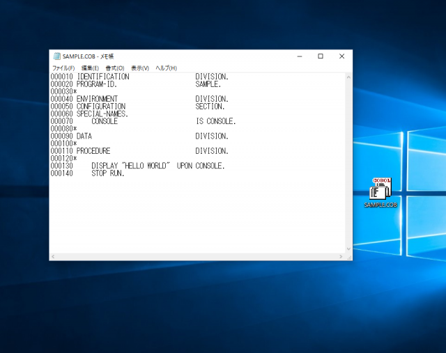COBOL G 原始テキスト