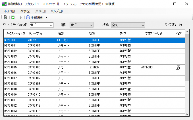 REFSYSツール ワークステーションの利用状況